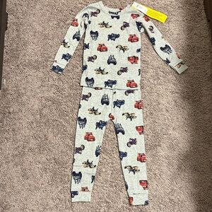 GAP Kids Pajama Set - Gray with Red and Blue Vehicles